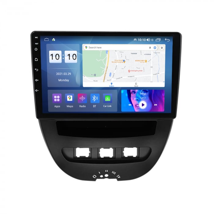 Navigatie Citroen C1 ( 2005 - 2015 )  4 GB RAM si 64 GB ROM, Slot Sim 4G, Procesor Octa Core, Carplay, Sunet DSP, Android, Aplicatii, Usb, Wi Fi, Bluetooth [1]