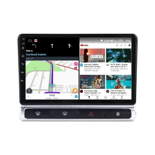 Navigatie Citroen C3 Aircross 2017 - 2023 Rezolutie 2K, Display QLED 9.5 inch, 4GB RAM si 64GB ROM, Android, Procesor Octacore, Slot sim 4G, Sunet DSP, Wireless Carplay si Android Auto, Camera Marsa [4]