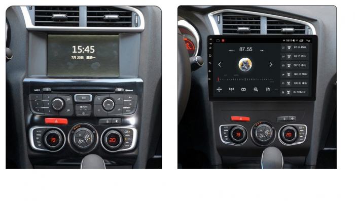 Navigatie Citroen C4 ( 2010 - 2018 ) Android 14 , 4GB RAM , Procesor Quad Core , Wireless Carplay si Android auto , Display HD Touchscreen, Wi-Fi , Bluetooth, USB [4]