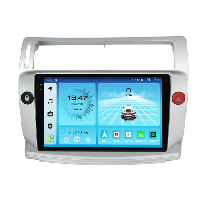 Navigatie Citroen C4 din 2004-2014, Rezolutie 2K, Display QLED 9.5 inch, 4GB RAM si 64GB ROM, Android, Procesor Octacore, Slot sim 4G, Sunet DSP, Wireless Carplay si Android Auto, Camera Marsarier, US [6]