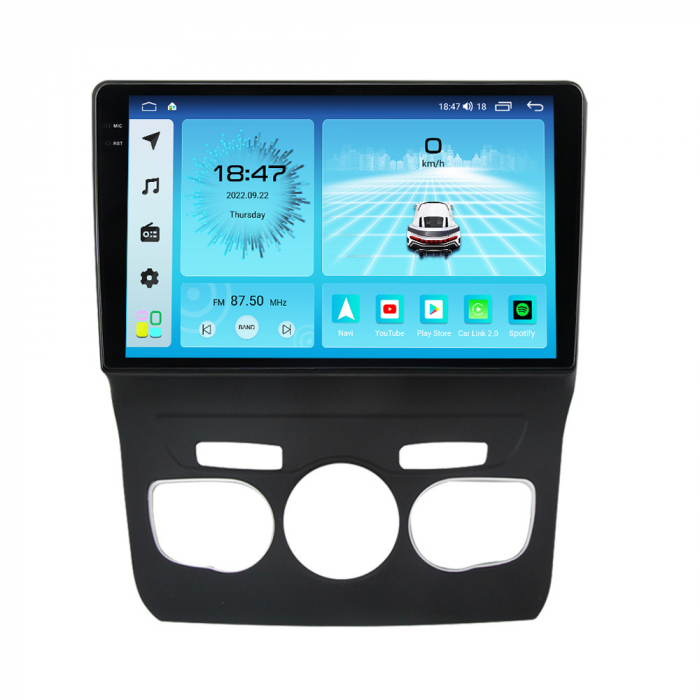 Navigatie Citroen C4 din 2010-2018, Rezolutie 2K, Display QLED 9.5 inch, 4GB RAM si 64GB ROM, Android, Procesor Octacore, Slot sim 4G, Sunet DSP, Wireless Carplay si Android Auto, Camera Marsarier, US [3]