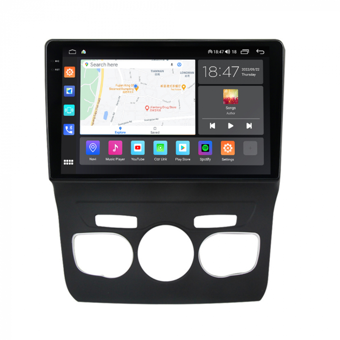 Navigatie Citroen C4 din 2010-2018, Rezolutie 2K, Display QLED 9.5 inch, 4GB RAM si 64GB ROM, Android, Procesor Octacore, Slot sim 4G, Sunet DSP, Wireless Carplay si Android Auto, Camera Marsarier, US [2]