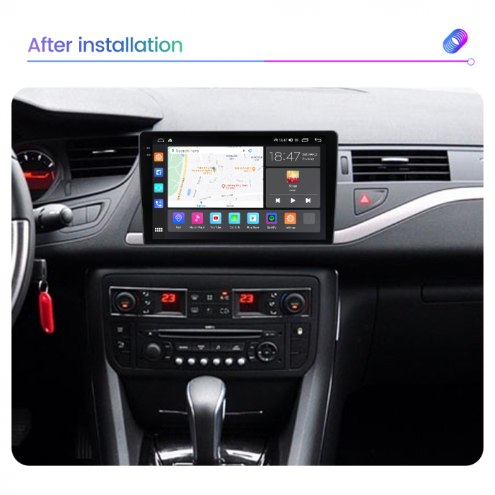 Navigatie Citroen C5 din 2008-2017, Rezolutie 2K, Display QLED 9.5 inch, 4GB RAM si 64GB ROM, Android, Procesor Octacore, Slot sim 4G, Sunet DSP, Wireless Carplay si Android Auto, Camera Marsarier, US [4]