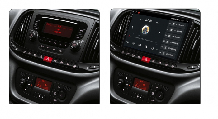 Navigatie compatibila cu Fiat Doblo din 2015-2020, Android 14, Wireless Carplay si Android Auto, 2GB RAM si 32GB ROM, Display IPS 9 inch, Camera Marsarier, Internet, Aplicatii, Wi Fi, Usb, Bluetooth [7]