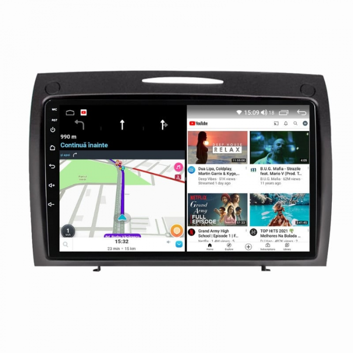 Navigatie compatibila cu Mercedes SLK R171 din 2000-2011 Android 14 , 4GB RAM , Procesor Quad Core , Wireless Carplay si Android auto , Display HD Touchscreen, Wi-Fi , Bluetooth, USB [4]