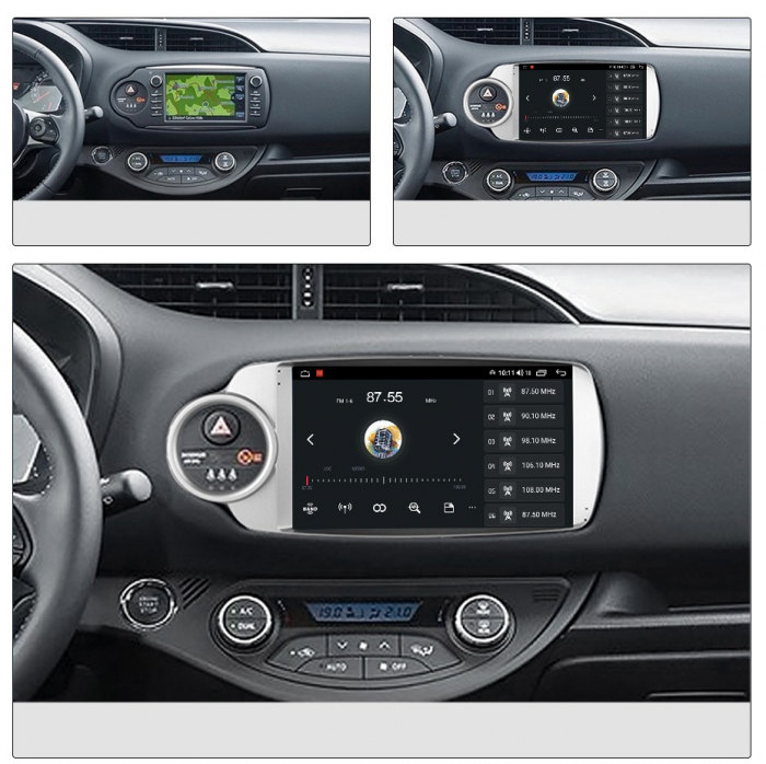 Navigatie Toyota Yaris din 2010-2018, Android 14, Wireless Carplay si Android Auto, 2GB RAM si 32GB ROM, Display IPS 9 inch, Camera Marsarier, Internet, Aplicatii, Wi Fi, Usb, Bluetooth [3]