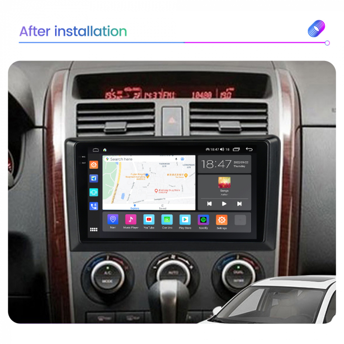 Navigatie cu Mazda CX9 din 2006-2016, NAVIGPS, Rezolutie 2K, Display QLED 9.5 inch, 4GB RAM si 64GB ROM, Android, Procesor Octacore, Slot sim 4G, Sunet DSP, Wireless Carplay si Android Auto, Camera Ma [5]