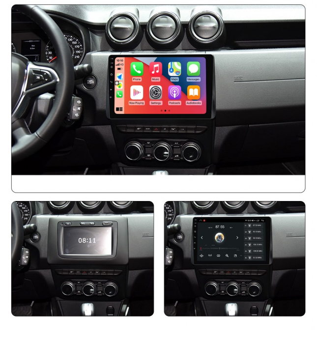 Navigatie Dacia Duster din 2018-2023, Rezolutie 2K, Display QLED 9.5 inch, 4GB RAM si 64GB ROM, Android, Procesor Octacore, Slot sim 4G, Sunet DSP, Wireless Carplay si Android Auto, Camera Marsarier, [4]