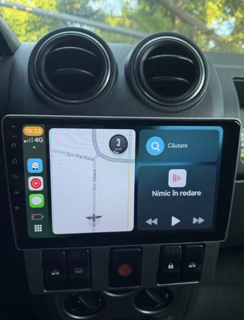 Navigatie Dacia Logan 1 din 2003-2010,  Android 14 , 4GB RAM, Octacore, Slot Sim 4G, DSP, GPS, Wi-FI, Carplay, Android Auto, USB, Bluetooth, Waze, Touchscreen, 9 inch [10]