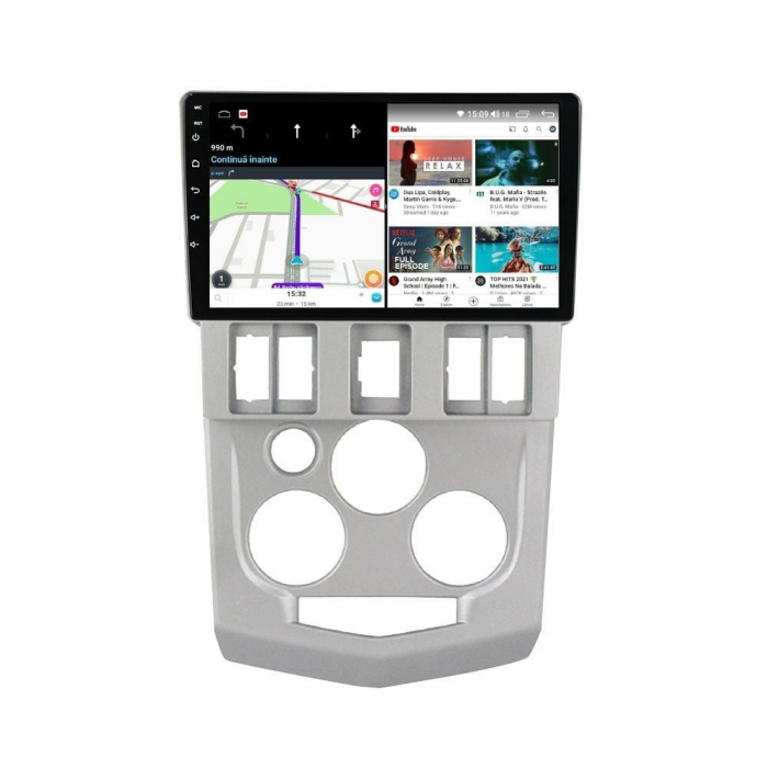 Navigatie Dacia Logan 1 din 2003-2010,  Android 14 , 4GB RAM, Octacore, Slot Sim 4G, DSP, GPS, Wi-FI, Carplay, Android Auto, USB, Bluetooth, Waze, Touchscreen, 9 inch [5]