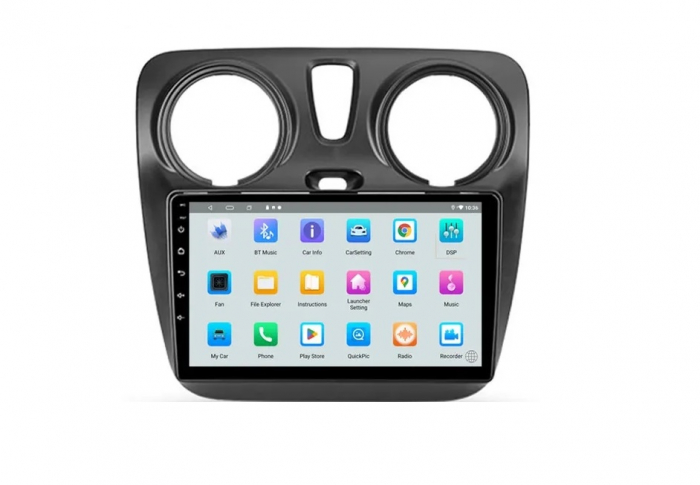 Navigatie Dacia Logan 2 Sandero Dokker Lodgy , Rezolutie 2K, Display QLED 9.5 inch, 4GB RAM si 64GB ROM, Android, Procesor Octacore, Slot sim 4G, Sunet DSP, Wireless Carplay s [3]