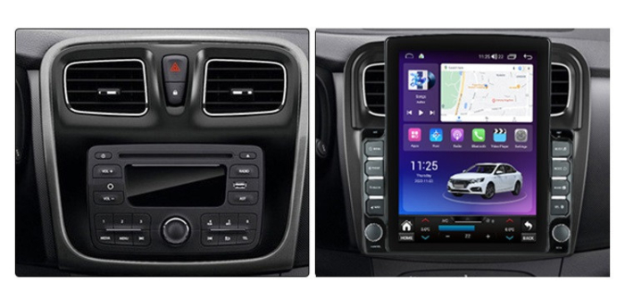 Navigatie Dacia Logan 2016 -2019 facelift Android 14 , 4GB RAM Ecran Tesla 9.7 inch , Procesor Octacore, Slot sim 4G, Sunet DSP, Wireless Carplay si Android Auto [2]
