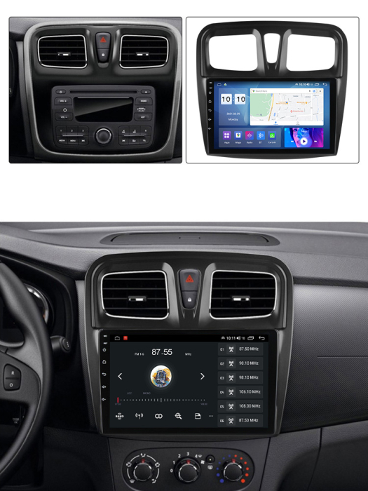 Navigatie Dacia Logan 2016 -2019 facelift Android 15 ,4GB RAM si 64GB ROM, Ecran QLED 9 inch, Android 14, Procesor Octacore, Slot sim 4G, Sunet DSP, Wireless Carplay si Android Auto [5]