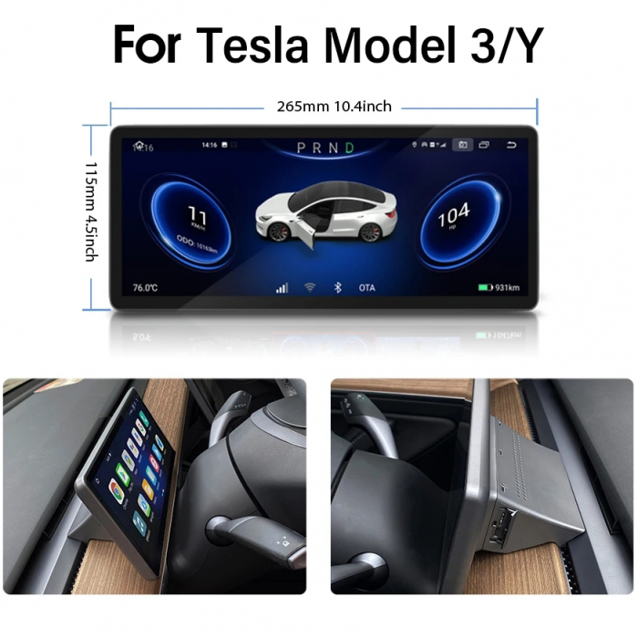 Navigatie Dashboard Headup Display Tesla Model 3 Model Y din 2017 - 2021 , 10 inch Android , 4GB RAM [5]