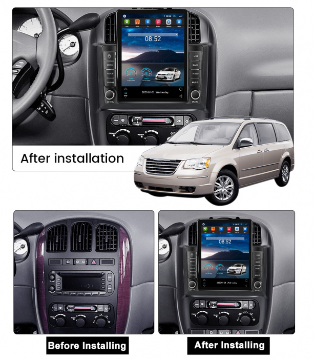Navigatie Dodge Caravan 2000-2007 Android 14, 4GB RAM Ecran Tesla [2]