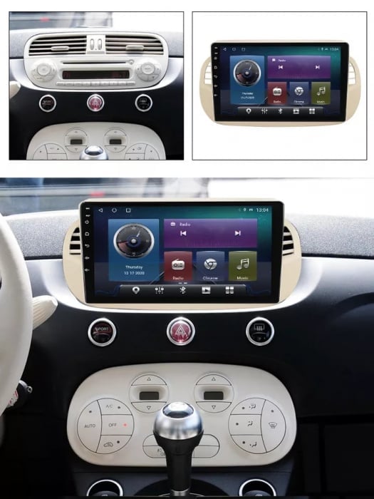 Navigatie Fiat 500 ( 2007 - 2015 )  Android 14, 2GB RAM si 32GB ROM, Display IPS 9 inch, Camera Marsarier, Internet, Aplicatii, Wi Fi, Usb, Bluetooth [4]