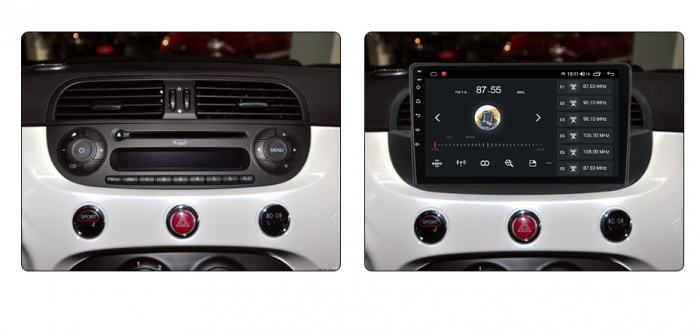 Navigatie Fiat 500 din 2007-2015, Android 14, Wireless Carplay si Android Auto, 2GB RAM si 32GB ROM, Display IPS 9 inch, Camera Marsarier, Internet, Aplicatii, Wi Fi, Usb, Bluetooth [4]