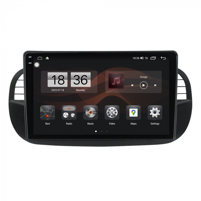 Navigatie Fiat 500 din 2007-2015, Rezolutie 2K, Ecran QLED 9.5 inch, 8GB RAM si 128GB ROM, Android, Procesor Octacore, Slot sim 4G, Sunet DSP, Wireless Carplay [4]