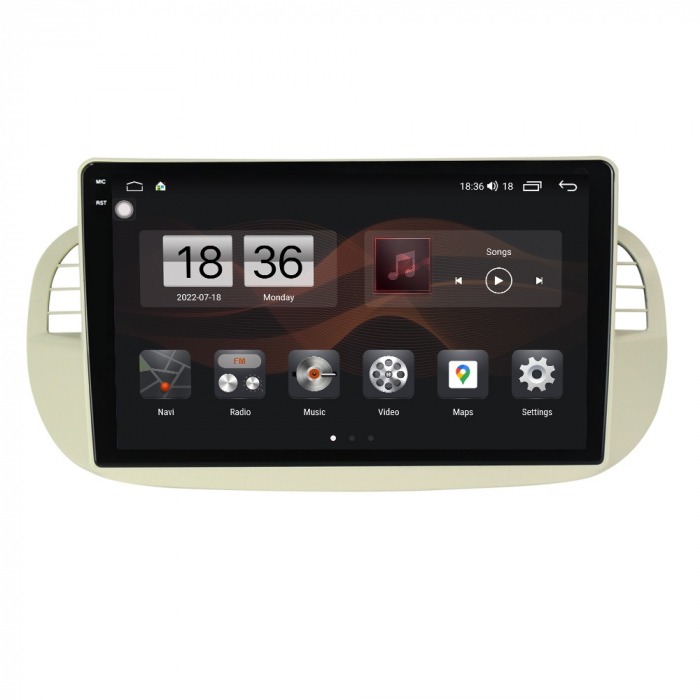 Navigatie Fiat 500 din 2007-2015, Rezolutie 2K, Ecran QLED 9.5 inch, 8GB RAM si 128GB ROM, Android, Procesor Octacore, Slot sim 4G, Sunet DSP, Wireless Carplay [7]