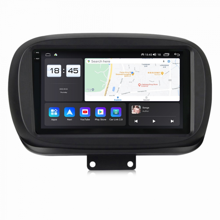 Navigatie Fiat 500X din 2014-2020, Rezolutie 2K, Display QLED 9.5 inch, 4GB RAM si 64GB ROM, Android, Procesor Octacore, Slot sim 4G, Sunet DSP, Wireless Carplay si Android Auto, Camera Marsarier, USB [5]