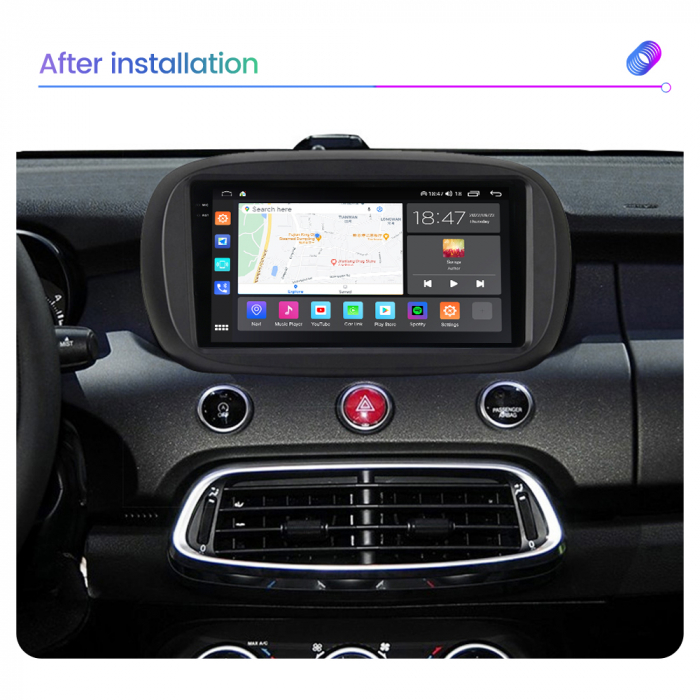 Navigatie Fiat 500X din 2014-2020, Rezolutie 2K, Display QLED 9.5 inch, 4GB RAM si 64GB ROM, Android, Procesor Octacore, Slot sim 4G, Sunet DSP, Wireless Carplay si Android Auto, Camera Marsarier, USB [4]