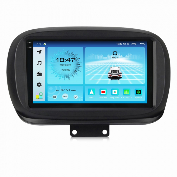 Navigatie Fiat 500X din 2014-2020, Rezolutie 2K, Display QLED 9.5 inch, 4GB RAM si 64GB ROM, Android, Procesor Octacore, Slot sim 4G, Sunet DSP, Wireless Carplay si Android Auto, Camera Marsarier, USB [6]