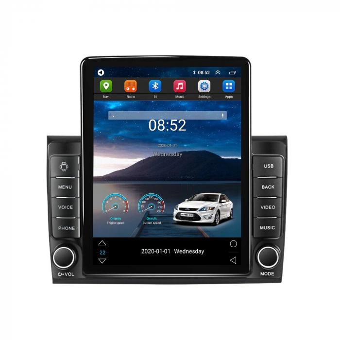 Navigatie Fiat Bravo din 2007-2012, Display TESLA 9.5 inch, 2GB RAM si 32GB ROM, Wireless Carplay si Android Auto, Procesor Octacore, Slot sim 4G, Sunet DSP, Camera Marsarier, Bluetooth, USB, Wi Fi, R [1]