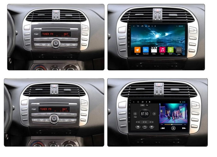 Navigatie Fiat Bravo din 2007-2012, Rezolutie 2K, Display QLED 9.5 inch, 4GB RAM si 64GB ROM, Android, Procesor Octacore, Slot sim 4G, Sunet DSP, Wireless Carplay si Android Auto, Camera Marsarier, US [4]