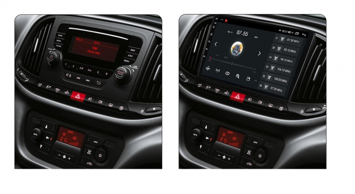 Navigatie Fiat Doblo din 2015-2020, Rezolutie 2K, Display QLED 9.5 inch, 4GB RAM si 64GB ROM, Android, Procesor Octacore, Slot sim 4G, Sunet DSP, Wireless Carplay si Android Auto, Camera Marsarier, US [2]
