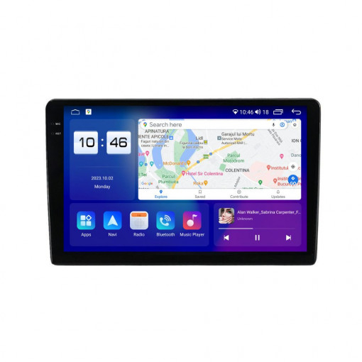 Navigatie Fiat Ducato 2020 - 2024 Rezolutie 2K, Display QLED 9.5 inch, 4GB RAM si 64GB ROM, Android, Procesor Octacore, Slot sim 4G, Sunet DSP, Wireless Carplay si Android Auto, Camera Marsa [2]