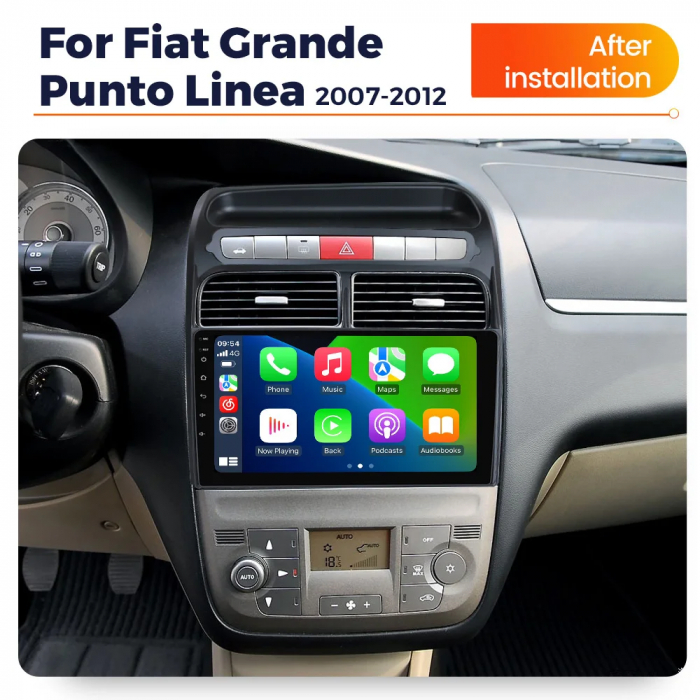Navigatie Fiat Grande Linea Punto 2007-2012 Android 14 , 1GB RAM Carplay [3]