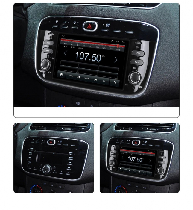 Navigatie Fiat Grande Linea Punto din 2012 - 2015, Android, Ecran Touchscreen, 2GB RAM + 32 GB ROM, Internet, 4G, Aplicatii, Waze, Wi Fi, Usb, Bluetooth [4]