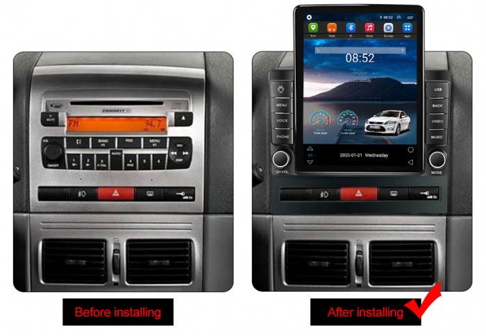 Navigatie Fiat Perla 9 Idea din 2004 - 2014, Ecran TESLA 9.7 inch, 8 GB RAM si 128 GB ROM, Android 15, Slot Sim 4G, Procesor Octa Core, Carplay Wireless si Android auto, Procesor Sunet Digital DSP, Ap [4]