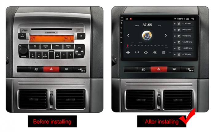 Navigatie Fiat Perla 9 Idea din 2004 - 2014, Rezolutie 2K, Display QLED 9.5 inch, 4GB RAM si 64GB ROM, Android, Procesor Octacore, Slot sim 4G, Sunet DSP, Wireless Carplay si Android Auto, Camera Mars [4]