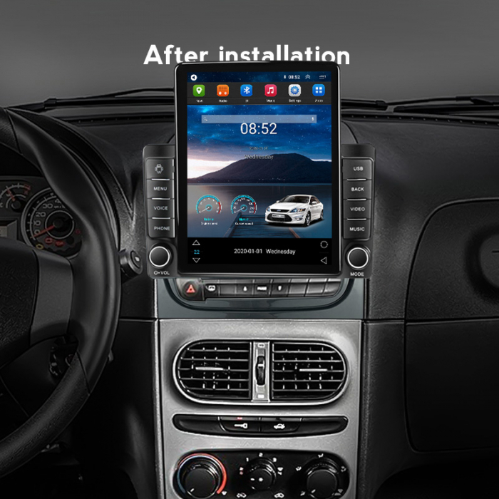 Navigatie Fiat Strada Idea 2012-2016 Ecran TESLA 9.7 inch, 8 GB RAM si 128 GB ROM, Android 15, Slot Sim 4G, Procesor Octa Core, Carplay Wireless si Android auto, Procesor Sunet Digital DSP, [3]