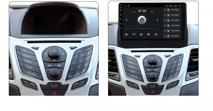 Navigatie Ford Fiesta ( 2009 - 2017 ) , Android , 2 GB RAM + 32 GB ROM , Display 9 " , Internet , 4G , Aplicatii , Waze , Wi Fi , Usb , Bluetooth , Mirrorlink [4]