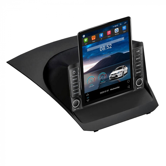 Navigatie Ford Fiesta din 2008-2017, Display TESLA 9.5 inch, 2GB RAM si 32GB ROM, Wireless Carplay si Android Auto, Procesor Octacore, Slot sim 4G, Sunet DSP, Camera Marsarier, Bluetooth, USB, Wi Fi, [1]