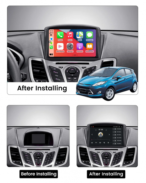 Navigatie Ford Fiesta MK6 2008-2019 Android 14 , 1GB RAM Carplay [4]