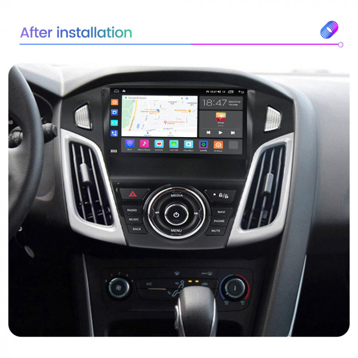 Navigatie Ford Focus 3 din 2012-2018, Rezolutie 2K, Ecran QLED 9.5 inch, 8GB RAM si 128GB ROM, Android, Procesor Octacore, Slot sim 4G, Sunet DSP, Wireless Carplay si Android Auto [5]