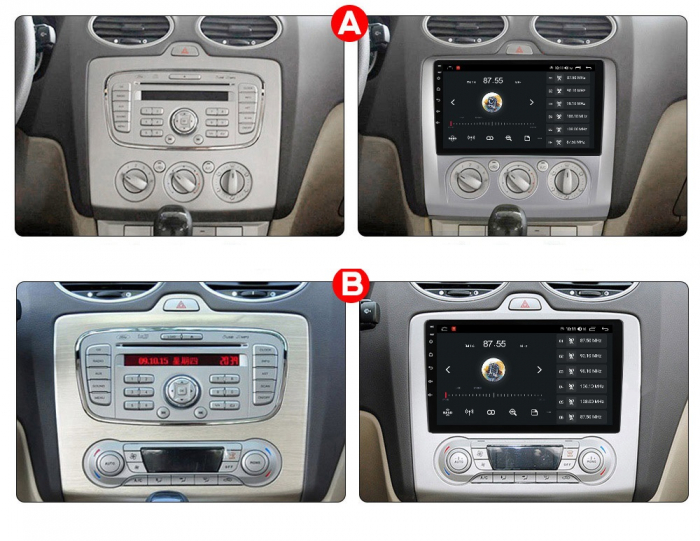Navigatie Ford Focus din 2004 - 2011, 8GB RAM si 128GB ROM, Ecran QLED 9 inch, Android 14, Procesor Octacore, Slot sim 4G, Sunet DSP, Wireless Carplay si Android Auto, Camera Marsarier [2]