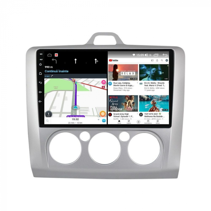 Navigatie Ford Focus mk2 din 2004-2011 Android 14 , 4GB RAM , Procesor Quad Core , Wireless Carplay si Android auto , Display HD Touchscreen, Wi-Fi , Bluetooth, USB [4]