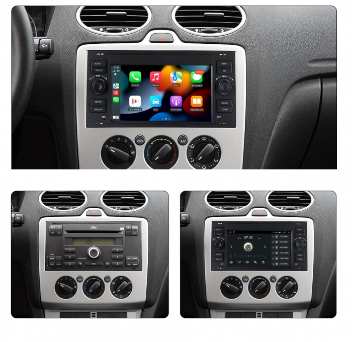 Navigatie Ford Focus Mondeo Transit Kuga Galaxy Fiesta C Max S Max, Wireless Carplay si Android Auto, 4GB RAM si 64GB ROM, Procesor Octacore, Slot sim 4G [3]