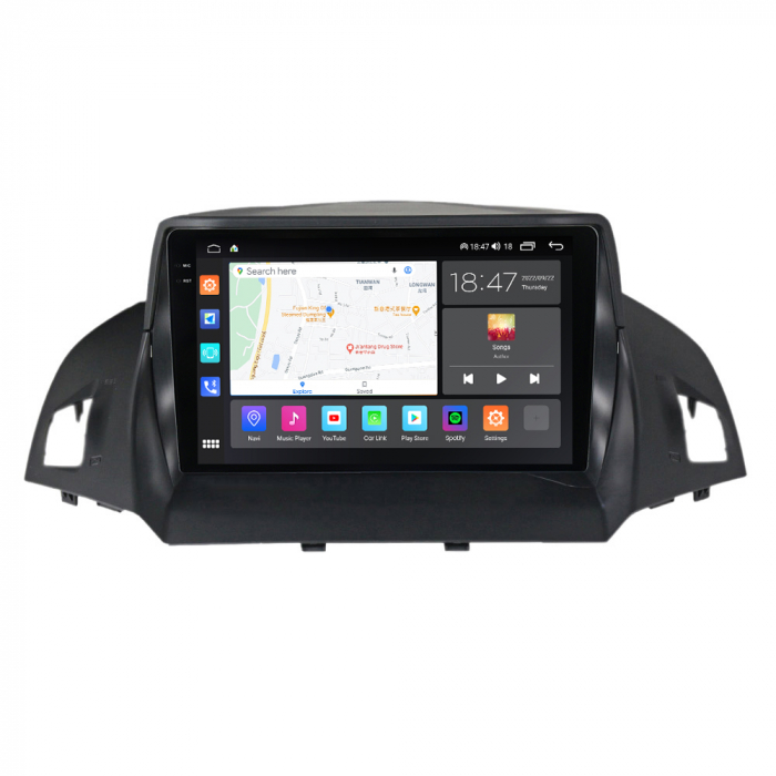 Navigatie Ford Kuga din 2012-2019, Rezolutie 2K, Display QLED 9.5 inch, 4GB RAM si 64GB ROM, Android, Procesor Octacore, Slot sim 4G, Sunet DSP, Wireless Carplay si Android Auto, Camera Marsarier, USB [2]