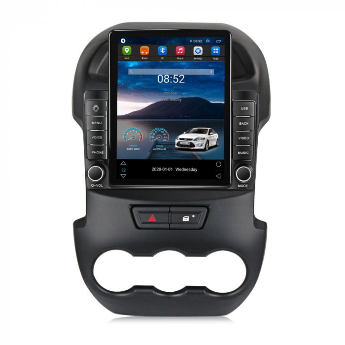 Navigatie Ford Ranger din 2011-2016, Display TESLA 9.5 inch, 2GB RAM si 32GB ROM, Wireless Carplay si Android Auto, Procesor Octacore, Slot sim 4G, Sunet DSP, Camera Marsarier, Bluetooth, USB, Wi Fi, [2]