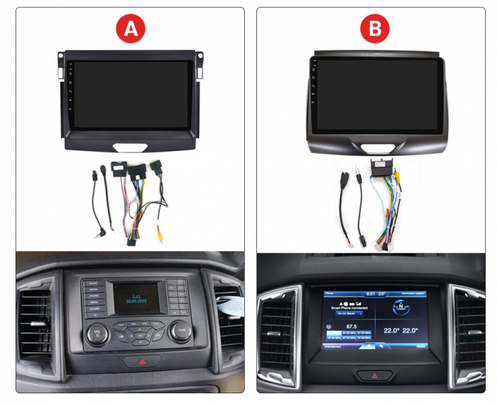 Navigatie Ford Ranger din 2015 - 2021, Android 14, 2GB RAM si 32GB ROM, Display IPS 9 inch, Camera Marsarier, Internet, Aplicatii, Wi Fi, Usb, Bluetooth [2]