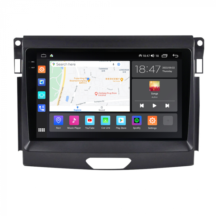 Navigatie Ford Ranger din 2015-2021, Rezolutie 2K, Display QLED 9.5 inch, 4GB RAM si 64GB ROM, Android, Procesor Octacore, Slot sim 4G, Sunet DSP, Wireless Carplay si Android Auto, Camera Marsarier, U [4]