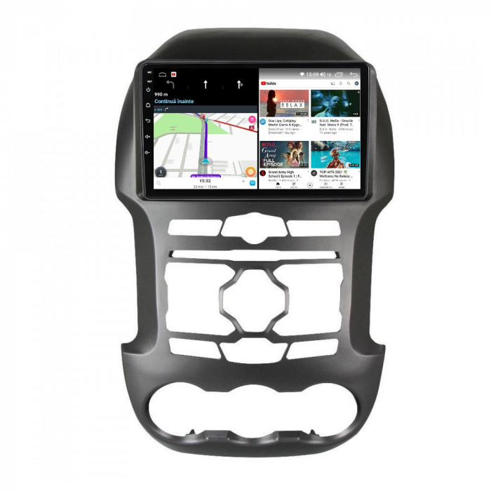 Navigatie Ford Ranger F250 si Mazda BT50 din 2011 - 2015 Android 14 , 4GB RAM , Procesor Quad Core , Wireless Carplay si Android auto , Display HD Touchscreen, Wi-Fi , Bluetooth, USB [4]