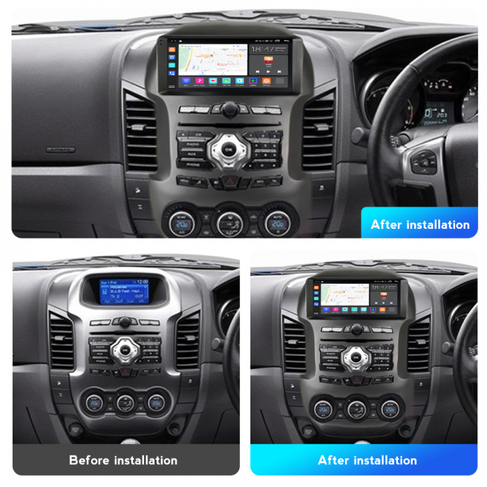 Navigatie Ford Ranger F250 si Mazda BT50 din 2011 - 2015, Rezolutie 2K, Ecran QLED 9.5 inch, 8GB RAM si 128GB ROM, Android, Procesor Octacore, Slot sim 4G [3]