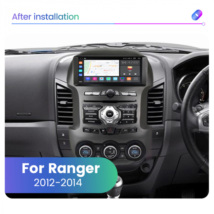 Navigatie Ford Ranger F250 si Mazda BT50 din 2011 - 2015, Rezolutie 2K, Ecran QLED 9.5 inch, 8GB RAM si 128GB ROM, Android, Procesor Octacore, Slot sim 4G [4]