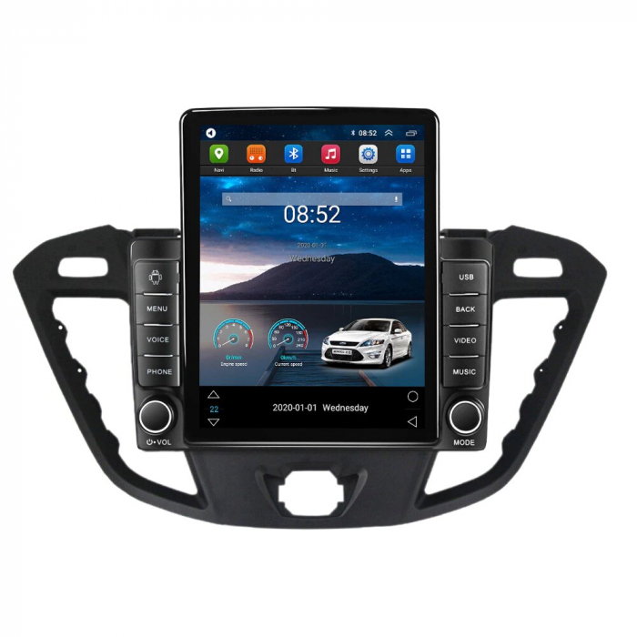 Navigatie Ford Transit din 2012-2019, Display TESLA 9.5 inch, 2GB RAM si 32GB ROM, Wireless Carplay si Android Auto, Procesor Octacore, Slot sim 4G, Sunet DSP, Camera Marsarier, Bluetooth, USB, Wi Fi, [2]